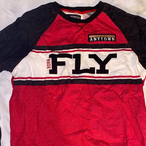 Born Fly Anytown‎ Sweatshirt Size Large Multicolor Graphic black Red White - Picture 2 of 10